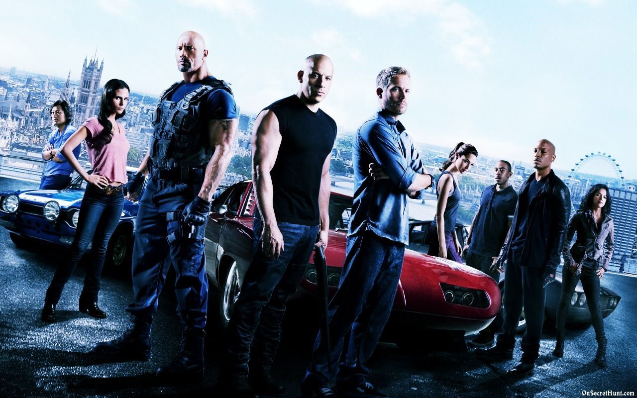 Velozes e Furiosos de Vin Diesel e Paul Walker (2001 a 2015).