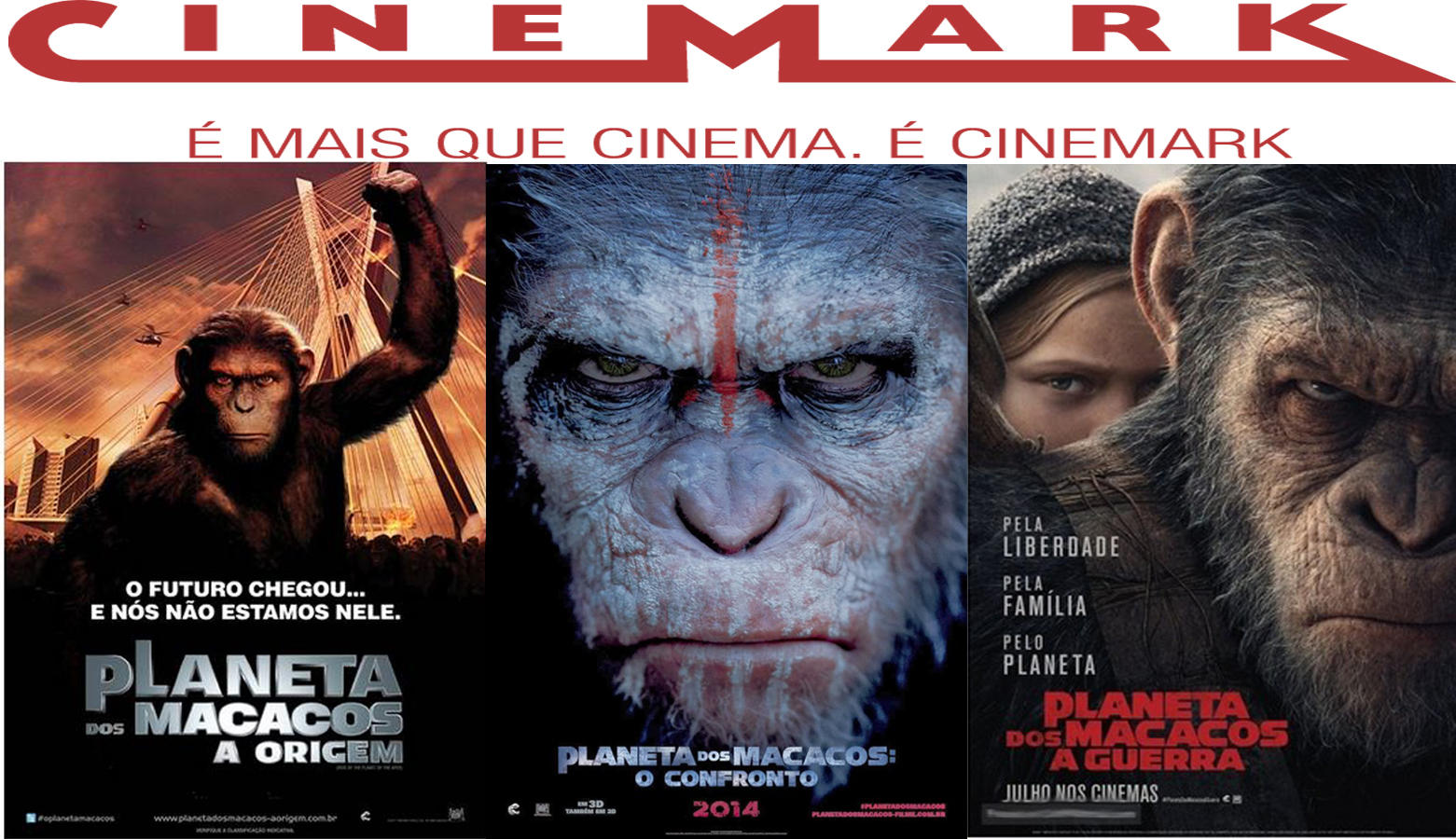Maratona de Planeta dos Macacos em sala temática do Cinemark