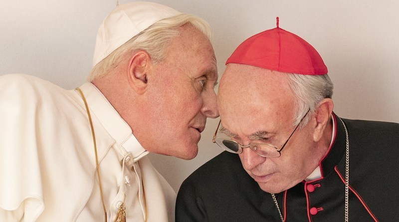 Netflix Revela a Primeira imagem de Anthony Hopkins e Jonathan Pryce no novo filme Original Dois Papas